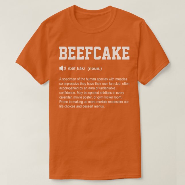 Beefcake Funny Dictionary Gym bedeutet T-Shirt (Design vorne)