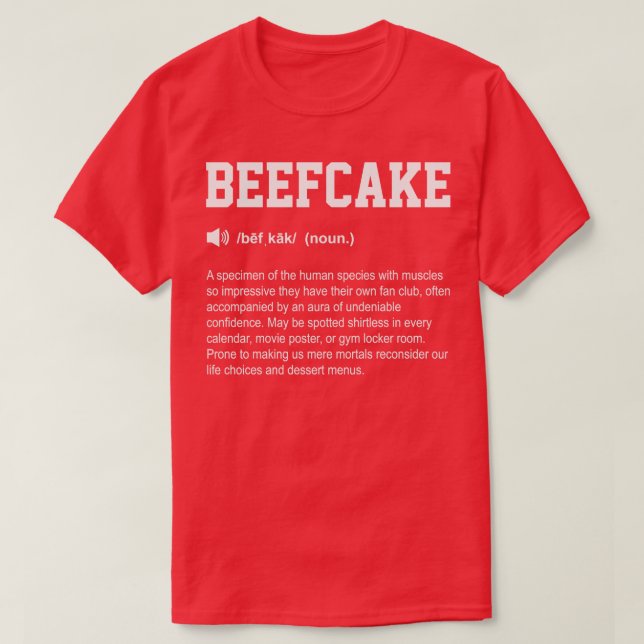 Beefcake Funny Dictionary Gym bedeutet T-Shirt (Design vorne)