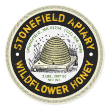 Beehive Apiary Name Wildblume Honey Jar Stickers