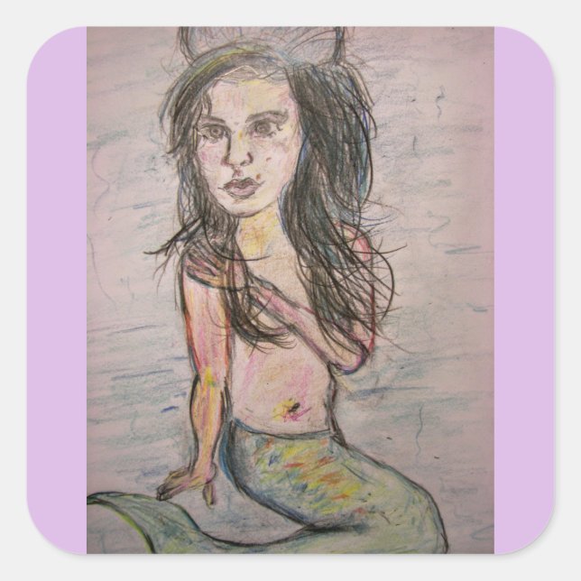 Beehive Mermaid Quadratischer Aufkleber (Vorderseite)