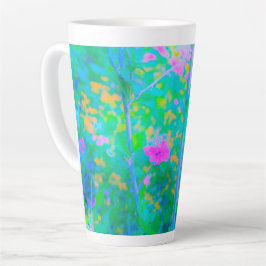 Beeindruckende blaue Landschaft mit rosa Blume Milchtasse