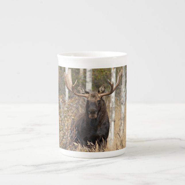 Beeindruckende Bull Moose Prozellantasse (Vorderseite)