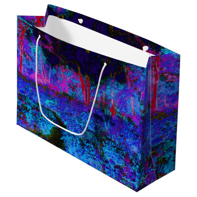 Beeindruckende Landschaft von Dunkelblau und Rotem Große Geschenktüte (Vorderseite Schrägansicht)