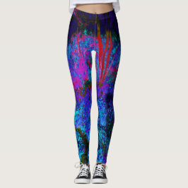 Beeindruckende Landschaft von Dunkelblau und Rotem Leggings