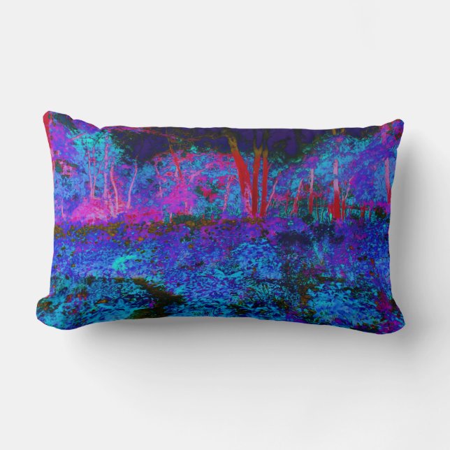 Beeindruckende Landschaft von Dunkelblau und Rotem Lendenkissen (Vorderseite)