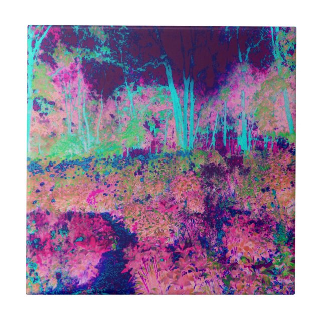 Beeindruckende Lila und heiß rosa Landschaft Fliese (Vorderseite)