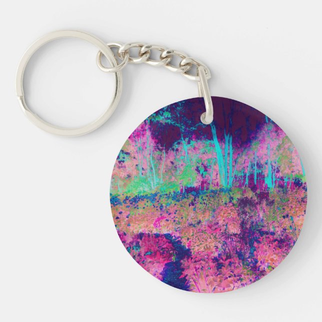 Beeindruckende Lila und heiß rosa Landschaft Schlüsselanhänger (Vorderseite)