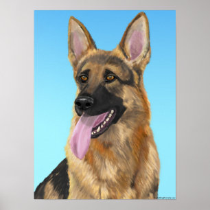 Beeindruckender deutscher Schäferhund mit seinem Z Poster