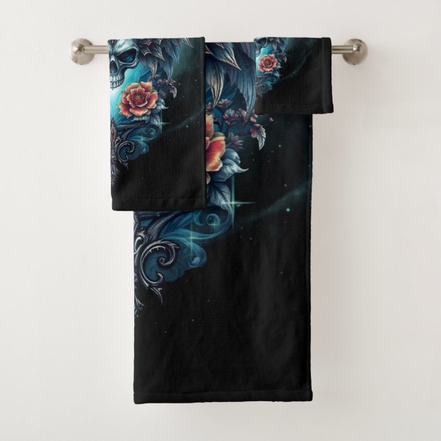 beeindruckender, realistischer Schädel, Badhandtuch Set (Insitu)