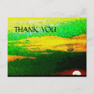 Beeindruckender Sonnenuntergang vom Meer Danke Pos Postkarte