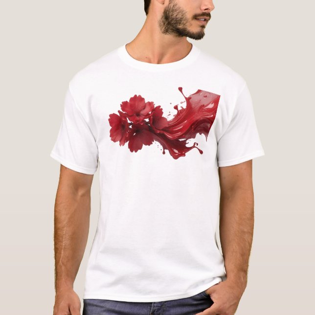 Beeindruckendes ABSTRACTES BLUMEN-Design T-Shirt (Vorderseite)