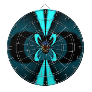 Beeindruckendes, hochmodernes Cyan- und Schwarz-Ve Dartscheibe