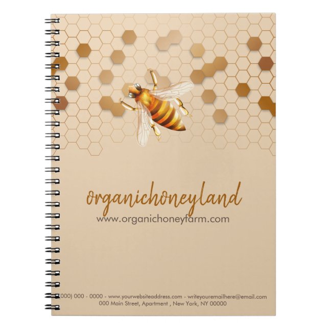Beekeeper Apiary Honeycomb Gold Elegant Notizblock (Vorderseite)