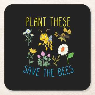 Beekeeper Art Plant These Save The Bees Rechteckiger Pappuntersetzer
