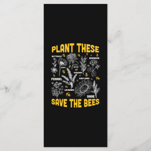 Beekeeper Gift Plant These Save The Bees Menükarte