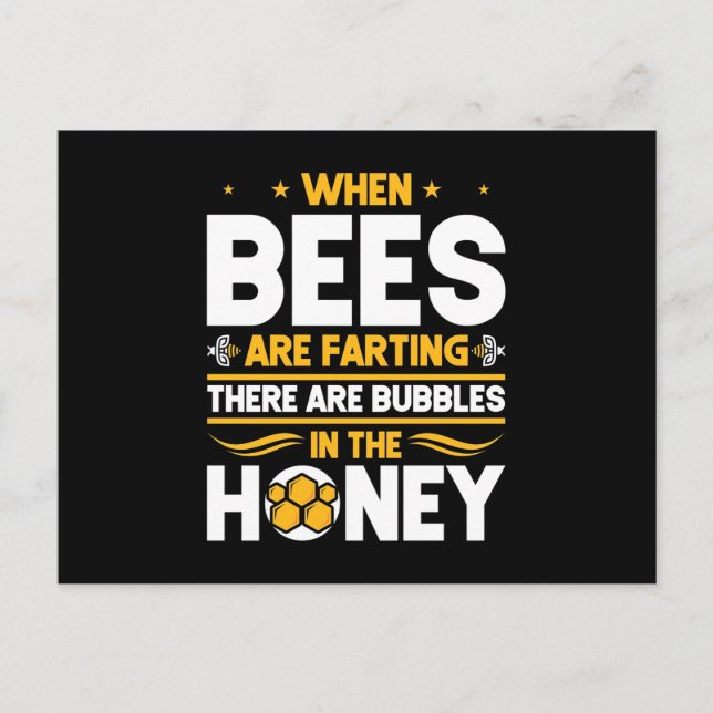 Beekeeper Gift | When Bees Are Farting Postkarte (Vorderseite)