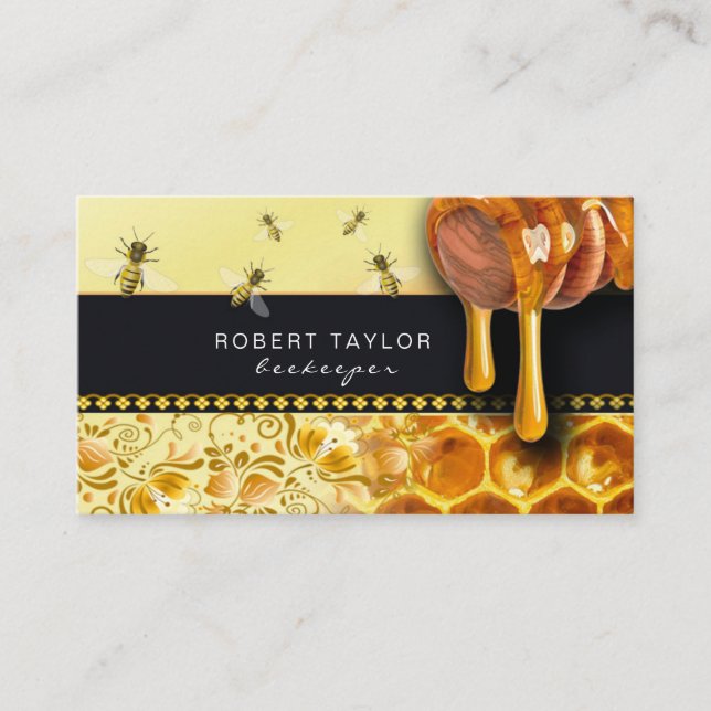 Beekeeper Honey Seller Bee Farm Farmer Card Visitenkarte (Vorderseite)