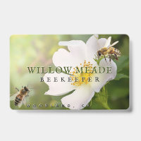 BEEKEEPER ID Abzeichen mit Rose Blume und Bienen