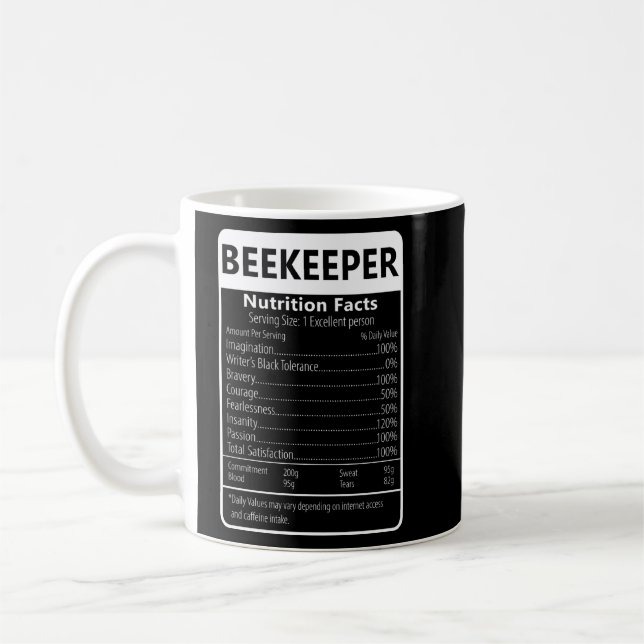BEEKEEPER Nutrition Fakten sarkastisch grafisch Kaffeetasse (Links)