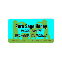 Beekeeper Silhouette Blue Personalisiert Honey Jar Adressaufkleber