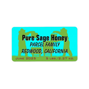 Beekeeper Silhouette Blue Personalisiert Honey Jar Adressaufkleber