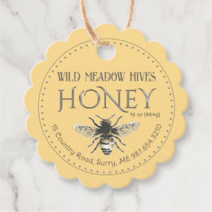 Beekeeper's Metallic Gold Text Honey Tag mit Biene Geschenkanhänger
