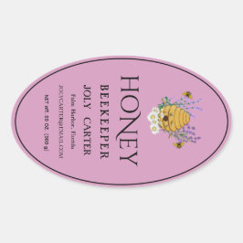 Beekeeping Honey Labels | Honeybee & Honeycomb Des Ovaler Aufkleber