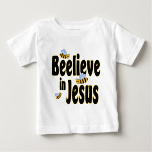 Beelieve in Jesus-Schwarzem Baby T-shirt