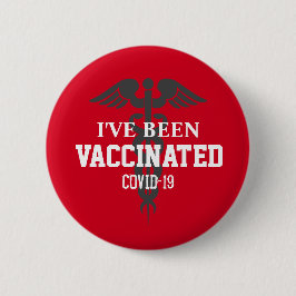 Been Vaccated Covid 19 Vaccine Red Button