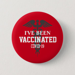 Been Vaccated Covid 19 Vaccine Red Button