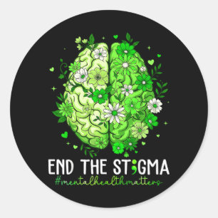 Beende das Stigma Psychische Gesundheit Semikolon Runder Aufkleber