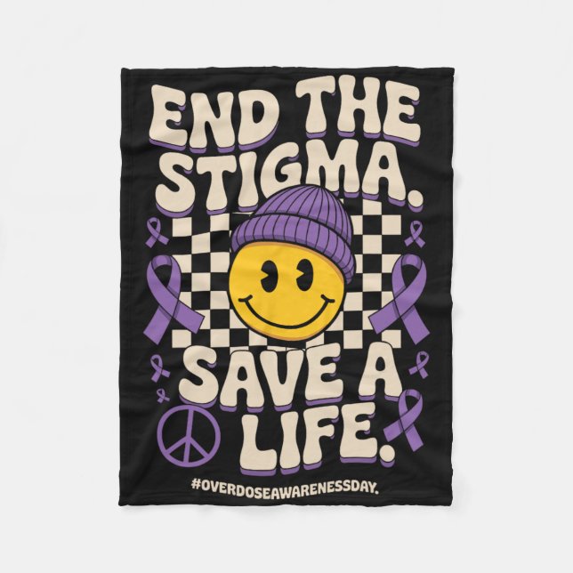 Beende Das Stigma Rette Ein Leben Groovy Überdosis Fleecedecke (Vorderseite)
