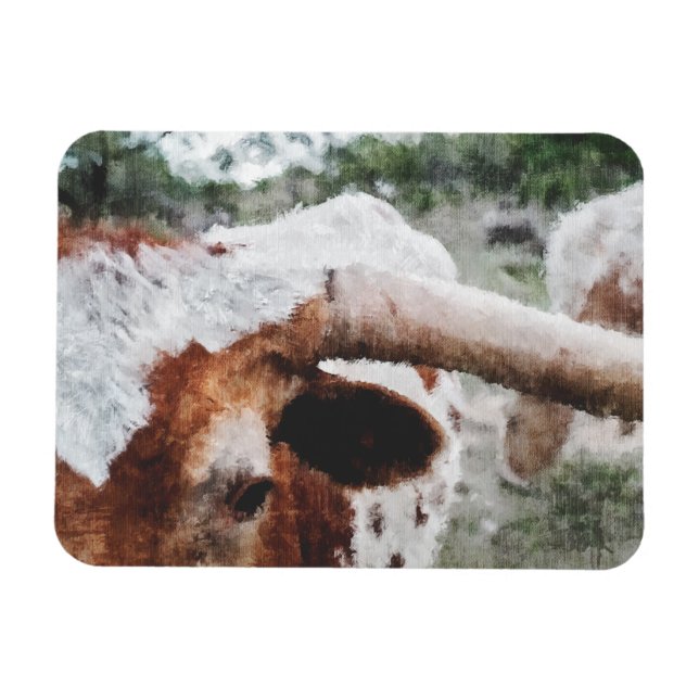 Beenden Impressionist Painted Longhorn Magnet (Horizontal)