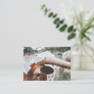 Beenden Impressionist Painted Longhorn Mitteilungskarte