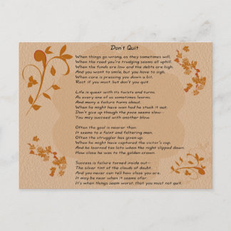 Beenden Sie das Gedicht nicht - Postkarte