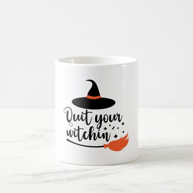 Beenden Sie das lustige Halloween-Zitat Ihres Witc Kaffeetasse (Mittel)