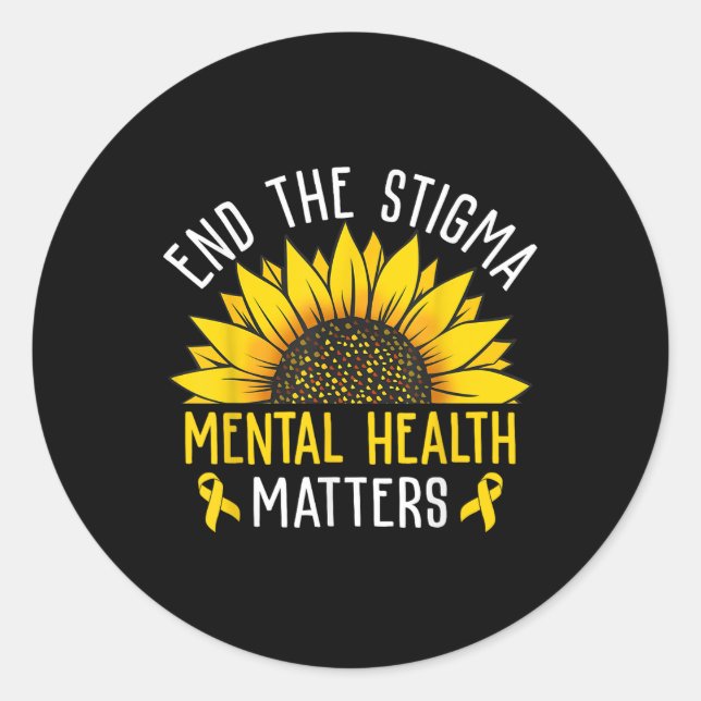 Beenden Sie das psychische Bewusstsein der Stigma  Runder Aufkleber (Vorderseite)