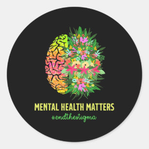 Beenden Sie das psychische Bewusstsein der Stigma Runder Aufkleber