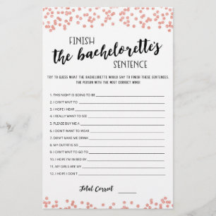 Beenden Sie das Sentenzspiel des Bachelorette