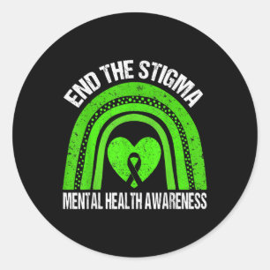Beenden Sie das Stigma Mental Health Awareness Shi Runder Aufkleber