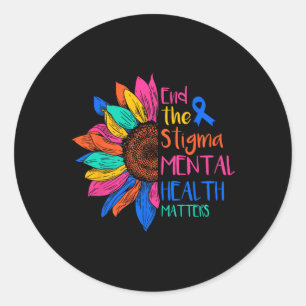 Beenden Sie das Stigma Mental Health Problems Ment Runder Aufkleber