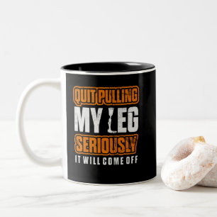 Beenden Sie das Ziehen meiner leg Amputee Rollstuh Zweifarbige Tasse