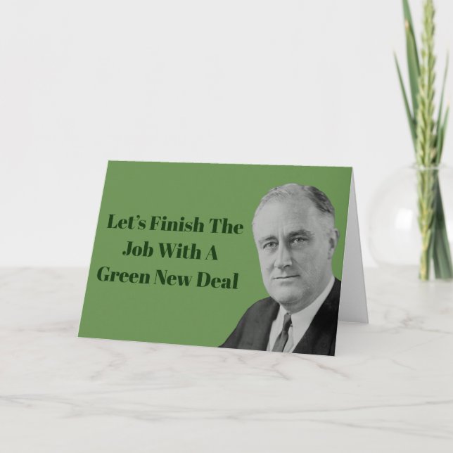 Beenden Sie den Job Green New Deal Karte (Vorderseite)