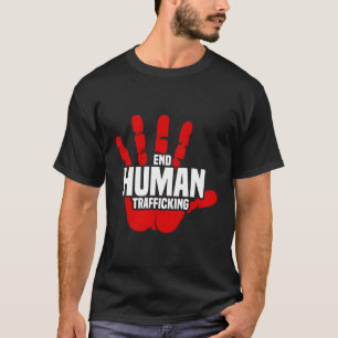 Beenden Sie den Menschenhandel mit rotem Handprint T-Shirt