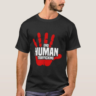 Beenden Sie den Menschenhandel mit rotem Handprint T-Shirt