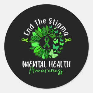 Beenden Sie den Stigma Mental Health Awareness Rib Runder Aufkleber