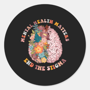 Beenden Sie die Stigma Mental Health Matches Menta Runder Aufkleber