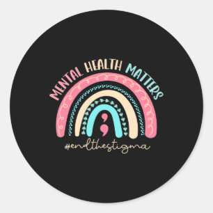 Beenden Sie die Stigma Mental Health Matches Menta Runder Aufkleber