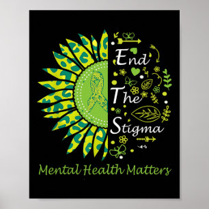 Beenden Sie die Stigma Mental Health Problems Ribb Poster