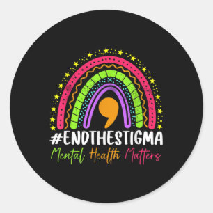 Beenden Sie die Stigma Mental Health S Bewusstsein Runder Aufkleber